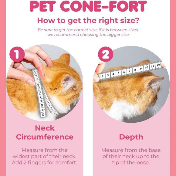 SunGrow Polka Dot Pet Soft Adjustable Recovery Cone | NWT | M | Pink White - Picture 12 of 16